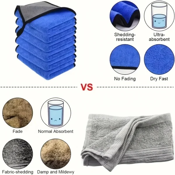 2feUSf0e0a1746c7a4e11a9159fe27a3deaaau Ultra-Soft Microfiber Cleaning Cloths | Quick-Drying Double-Layer Towels for Windows, Mirrors, Kitchen & Bathroom