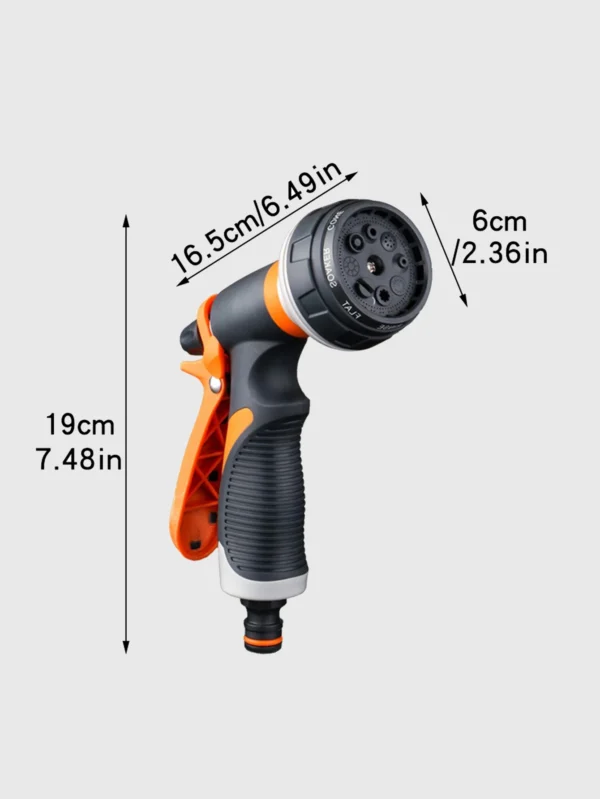 3 (1) 8-Pattern High-Pressure Hose Nozzle | Heavy-Duty Spray Gun for Garden & Car Wash