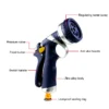 Heavy-Duty Zinc Alloy Hose Nozzle | 8-Pattern High-Pressure Water Spray Gun