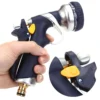 Heavy-Duty Zinc Alloy Hose Nozzle | 8-Pattern High-Pressure Water Spray Gun