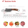 4" Hand-Forged Stainless Steel Mini Cleaver & Meat Boning Knife