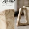 Creative Irregular Ceramic Coffee Mug – Stylish Marble Ink Wash Espresso & Latte Cup with Textured Handle