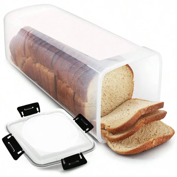 Airtight Bread Loaf Storage Container | Clear Countertop Keeper Box