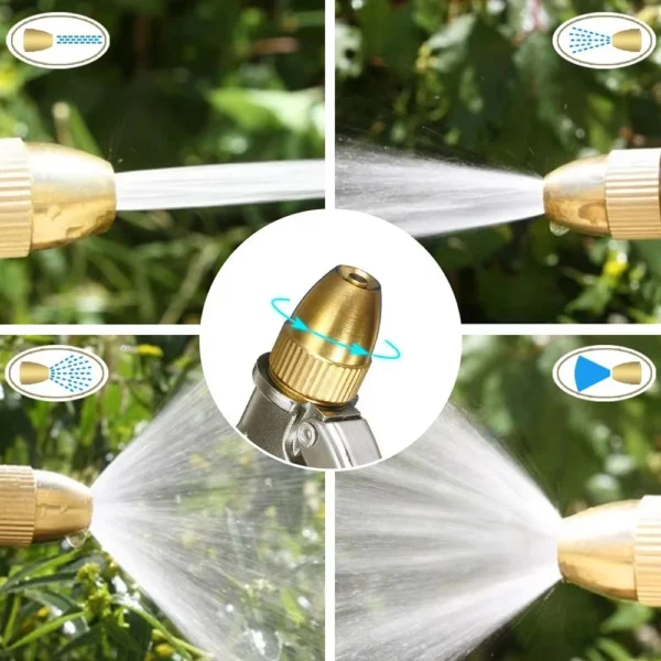 High-Pressure Brass Hose Nozzle | Heavy-Duty Zinc Alloy Metal Garden Spray Gun