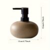 Wabi-Sabi Ceramic Soap Dispenser - Minimalist Refillable Liquid Hand Soap & Lotion Pump, Earthy Stoneware Countertop Cruet for Luxury Bathroom and Kitchen Decor