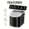 Portable Countertop Ice Maker Machine with Carrying Handle - Fast 6-Minute Bullet Ice Machine, 29 lbs Daily Yield, Compact Automatic Ice Maker with Basket and Scoop for Home Kitchen, Office, and RV