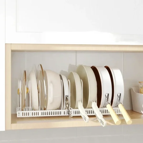 Expandable Pan & Pot Lid Rack | Adjustable Carbon Steel Cookware Organizer
