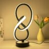 Modern LED Spiral Desk Lamp - Minimalist Twist Loop Table Light with 3 Adjustable Color Temperatures, Plug-in USB Decorative Bedside Accent Lamp for Bedroom, Living Room, and Office