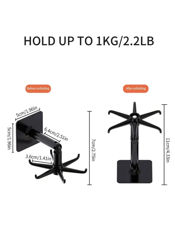 360° Rotating Wall Hook | No-Drilling Seamless Kitchen & Bathroom Storage Rack