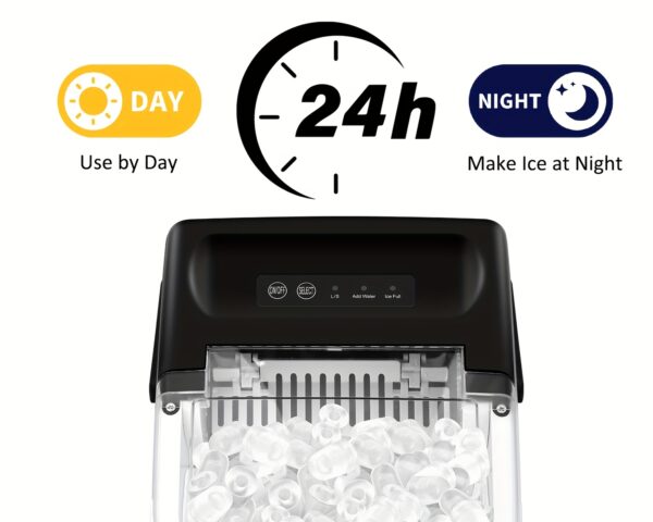 Portable Countertop Ice Maker Machine with Carrying Handle - Fast 6-Minute Bullet Ice Machine, 29 lbs Daily Yield, Compact Automatic Ice Maker with Basket and Scoop for Home Kitchen, Office, and RV