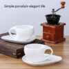 Creative Ceramic Coffee Cup and Saucer Set (200ml) - Modern European Crooked-Style Porcelain Tea Mug, Elegant Asymmetric Espresso & Milk Cup for Luxury Afternoon Tea