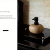Wabi-Sabi Ceramic Soap Dispenser - Minimalist Refillable Liquid Hand Soap & Lotion Pump, Earthy Stoneware Countertop Cruet for Luxury Bathroom and Kitchen Decor