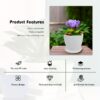 Modern Resin Planters with Saucers (6-Pack Multi-Size Set) - Elegant Ribbed Indoor Flower Pots, Weather-Resistant Decorative Garden Pots for Houseplants, Succulents, and Herbs