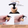 Premium Farmhouse Kitchen Soap Dispenser Set (2-Pack) – Matte Black & White Hand and Dish Soap Bottles with Bamboo Tray