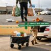 680LBS All-Terrain Heavy Duty Folding Wagon Cart – Large Capacity Multifunctional Utility Wagon for Camping, Gardening & Outdoor Sports (Black)