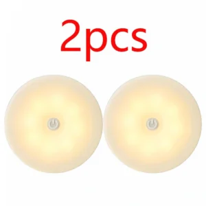 Smart Motion Sensor LED Night Lights (Set of 2) | Rechargeable Magnetic Wireless Wall Lights for Hallways, Closets & Bathrooms