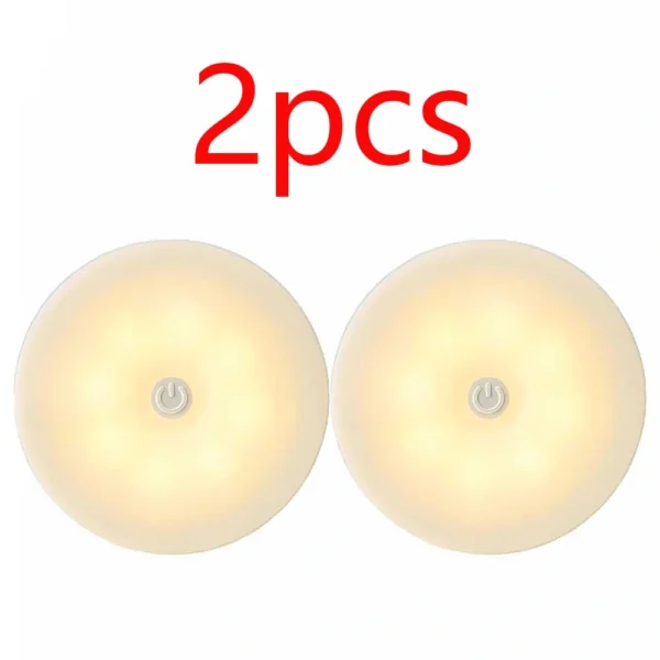 Smart Motion Sensor LED Night Lights (Set of 2) | Rechargeable Magnetic Wireless Wall Lights for Hallways, Closets & Bathrooms