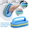 Ergonomic Heavy-Duty Scrub Brush with Handle | Multi-Surface Sponge Cleaner for Kitchen, Bathroom, Bathtub & Tile