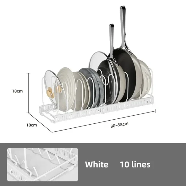 Expandable Pan & Pot Lid Rack | Adjustable Carbon Steel Cookware Organizer