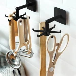 360° Rotating Wall Hook | No-Drilling Seamless Kitchen & Bathroom Storage Rack