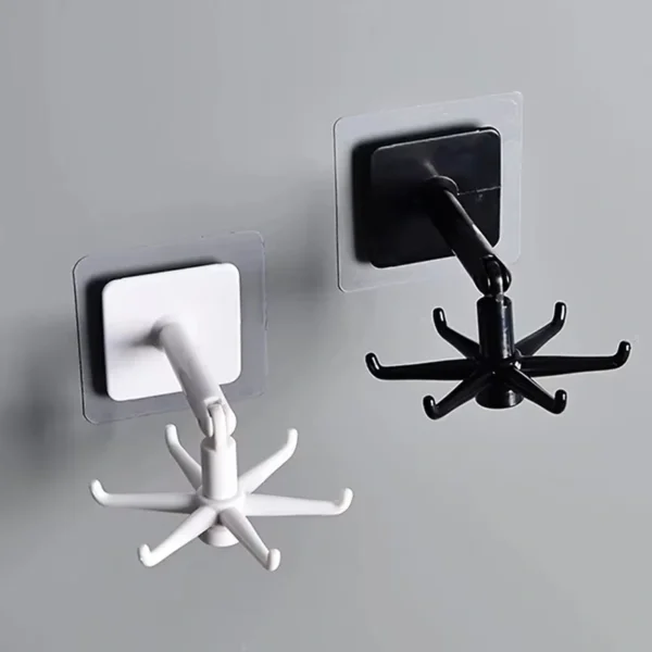 360° Rotating Wall Hook | No-Drilling Seamless Kitchen & Bathroom Storage Rack