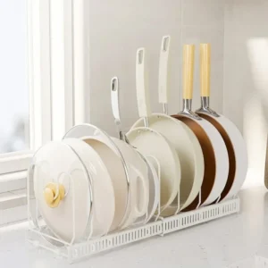 Expandable Pan & Pot Lid Rack | Adjustable Carbon Steel Cookware Organizer
