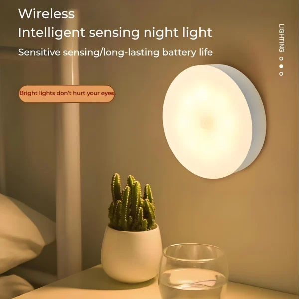 Smart Motion Sensor LED Night Lights (Set of 2) | Rechargeable Magnetic Wireless Wall Lights for Hallways, Closets & Bathrooms