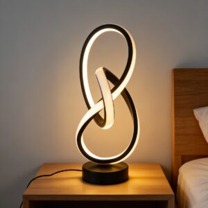 a70168c2-1eee-48f9-b821-4ea2e2679cd9 Modern LED Spiral Desk Lamp - Minimalist Twist Loop Table Light with 3 Adjustable Color Temperatures, Plug-in USB Decorative Bedside Accent Lamp for Bedroom, Living Room, and Office