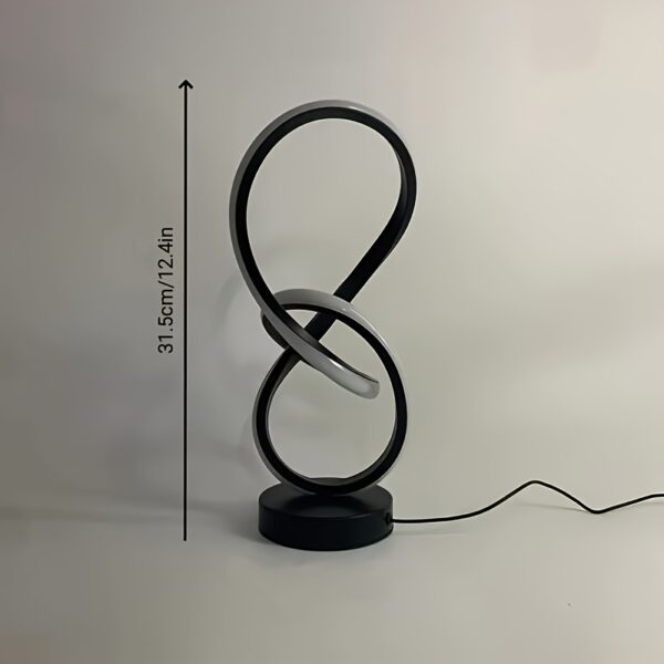 Modern LED Spiral Desk Lamp - Minimalist Twist Loop Table Light with 3 Adjustable Color Temperatures, Plug-in USB Decorative Bedside Accent Lamp for Bedroom, Living Room, and Office