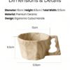 Creative Irregular Ceramic Coffee Mug – Stylish Marble Ink Wash Espresso & Latte Cup with Textured Handle