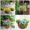 Premium 10-Inch Hanging Planter Basket Set (3-Pack) – Rust-Proof Metal Wire Flowerpots with Natural Coco Liners for Patio, Porch & Balcony