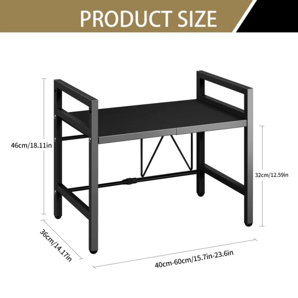 Expandable Microwave Rack Organizer | Heavy-Duty Kitchen Countertop Shelf