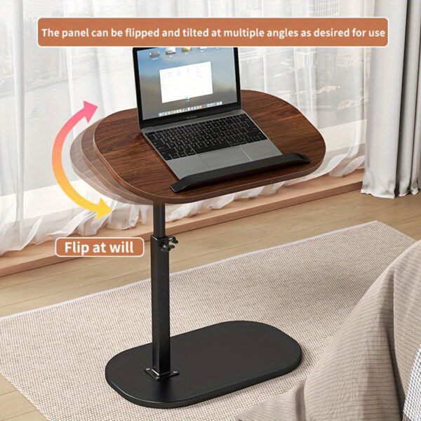 Mobile Adjustable Laptop Table - Ergonomic Free-Lifting Stand and Height-Adjustable Side Desk for Home Office, Bedside, Sofa, and Couch (45cm to 80cm Overbed Table)