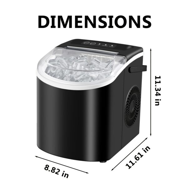Portable Countertop Ice Maker Machine with Carrying Handle - Fast 6-Minute Bullet Ice Machine, 29 lbs Daily Yield, Compact Automatic Ice Maker with Basket and Scoop for Home Kitchen, Office, and RV