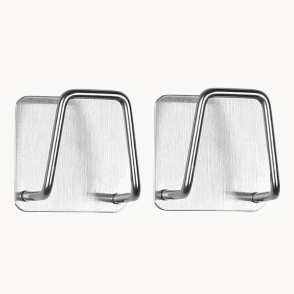 2-Pack Stainless Steel Sink Sponge Holder | Self-Adhesive Wall Drying Rack Hook