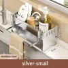 Stainless Steel Kitchen Sink Caddy Organizer | Multi-Functional Sponge Holder, Dish Soap & Rag Drain Rack