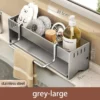 Stainless Steel Kitchen Sink Caddy Organizer | Multi-Functional Sponge Holder, Dish Soap & Rag Drain Rack