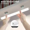 Wireless LED Motion Sensor Closet Light – USB Rechargeable Magnetic Under Cabinet Night Light