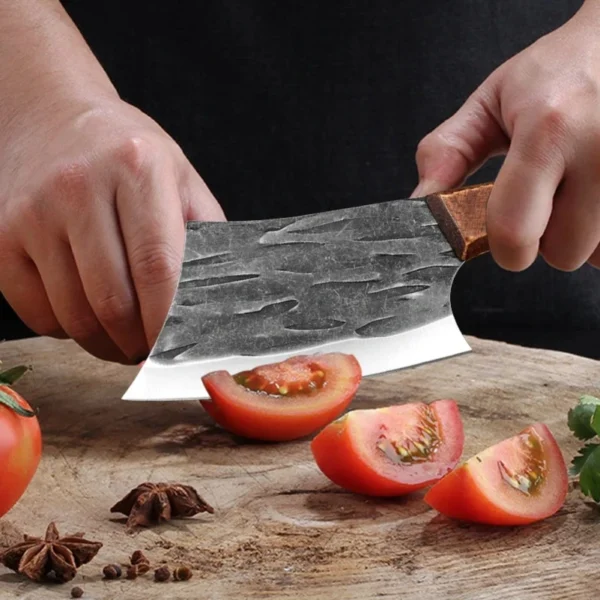 4" Hand-Forged Stainless Steel Mini Cleaver & Meat Boning Knife