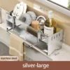 Stainless Steel Kitchen Sink Caddy Organizer | Multi-Functional Sponge Holder, Dish Soap & Rag Drain Rack