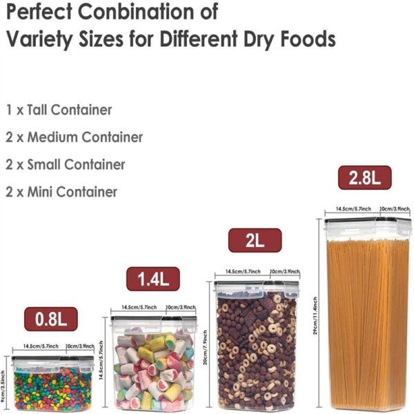 7-Piece Airtight Food Storage Container Set | BPA-Free Pantry Organizers