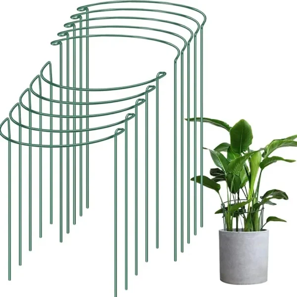 6-Pack Metal Half-Round Garden Plant Support Stakes