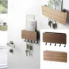 Modern Wooden Wall Key Holder & Mail Organizer | Minimalist Entryway Coat Rack