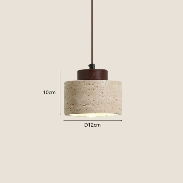 Natural Travertine Stone Pendant Light - Wabi-Sabi Modern Hanging Ceiling Fixture for Bedside & Dining