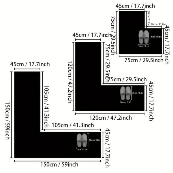Premium L-Shaped Kitchen & Bathroom Mat – Ultra-Absorbent Non-Slip Diatom Floor Runner