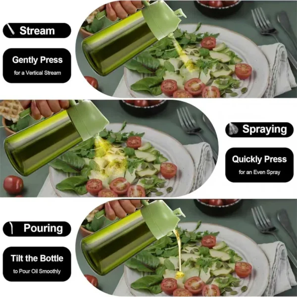 2 Premium 2-in-1 Glass Oil Sprayer & Dispenser | 470ml Cooking Oil Bottle