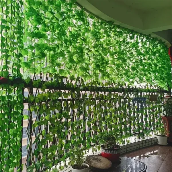 Artificial Ivy Leaf Garland Pack - Realistic Green Hanging Vine Plants for Wall, Garden, & Event Decor