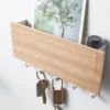 Modern Wooden Wall Key Holder & Mail Organizer | Minimalist Entryway Coat Rack