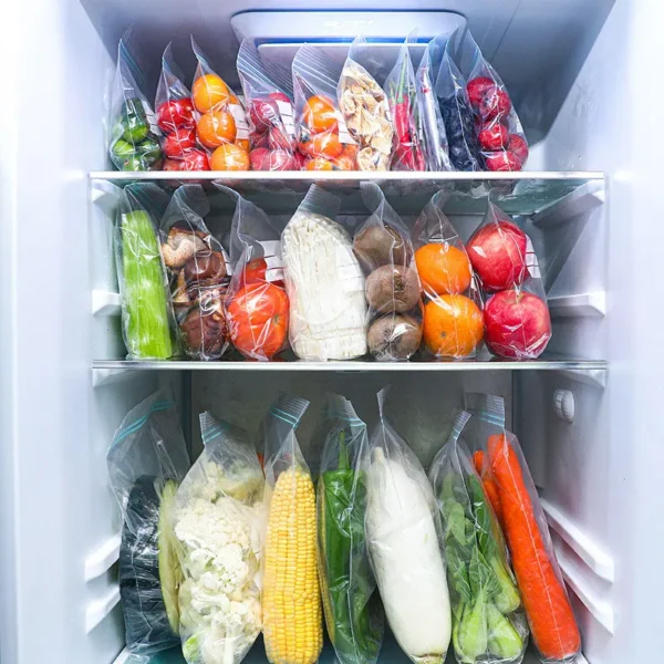 2 Reusable Stand-Up Slider Storage Bags - Leakproof Freezer & Food Organizer Pouches