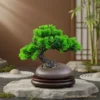 Artificial Japanese Pine Bonsai Tree in Decorative Pot - Faux Zen Desktop Plant Decor